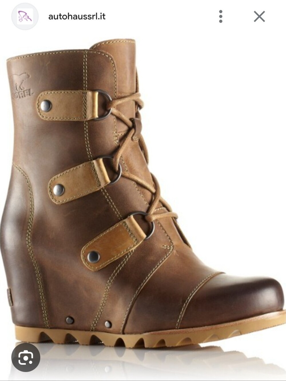 SOREL I EU39 (US8.5) Joan Of Arc Leather Wedge Boot I brown